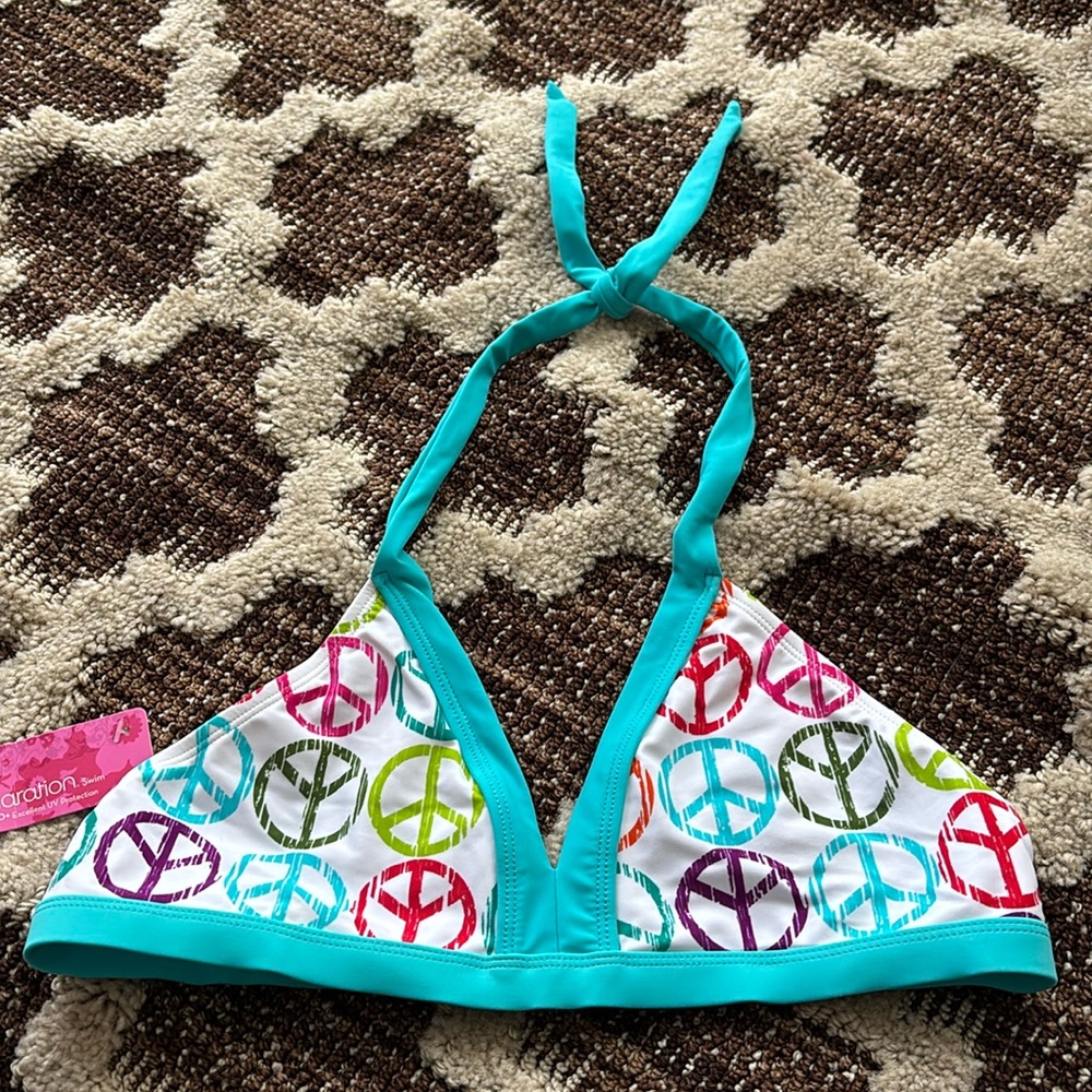 Xhilaration Junior/Girls Peace Bikini Top Size XL